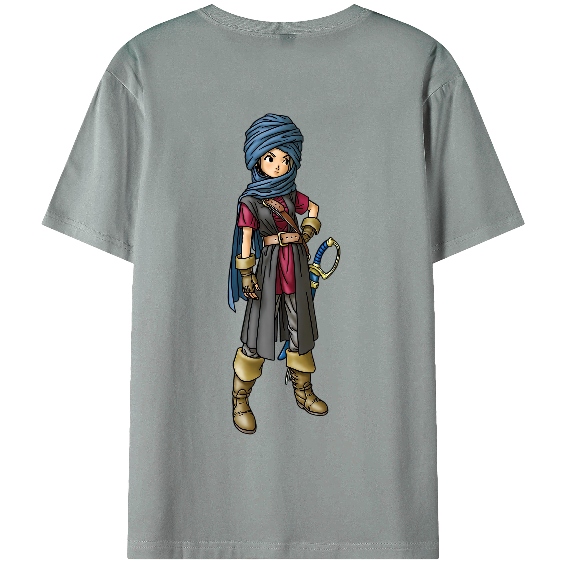 （画像用） ドラゴンクエスト Doragon Kuesuto Dragon Quest 綿100％ メンズ半袖Tシャツ（バックプリント） 通気性